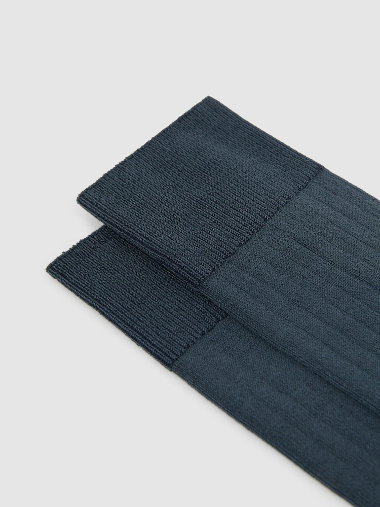 Reiss Airforce Blue Fela Ribbed Socks - Image 3 of 4