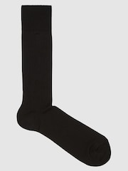 Reiss Black Fela Ribbed Socks - Image 2 of 4