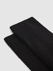 Reiss Black Fela Ribbed Socks - Image 3 of 4