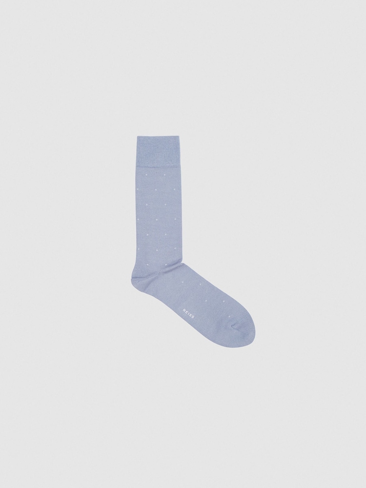 Reiss Airforce Blue Mario Spot Polka Dot Socks - Image 2 of 4