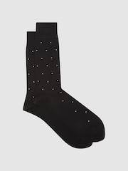 Reiss Black Mario Spot Polka Dot Socks - Image 1 of 3