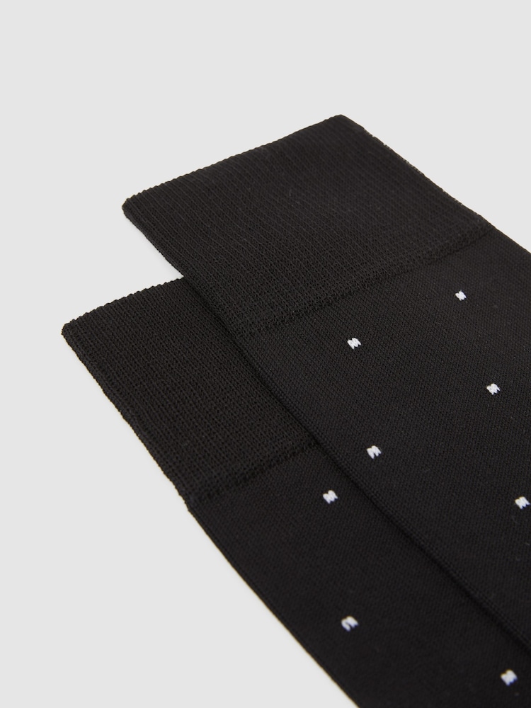 Reiss Black Mario Spot Polka Dot Socks - Image 2 of 3