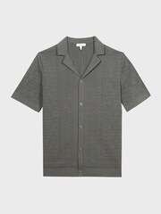 Reiss Sage Jacob Cuban Collar Stitch Interest Shirt - Image 2 of 5