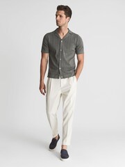 Reiss Sage Jacob Cuban Collar Stitch Interest Shirt - Image 3 of 5