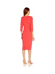 Adrianna Papell Red Knit Crepe Tie Waist Sheath Dress - Image 2 of 6
