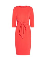 Adrianna Papell Red Knit Crepe Tie Waist Sheath Dress - Image 6 of 6