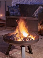 Rowlinson Black Garden Portland Steel Fire Pit - Image 1 of 5