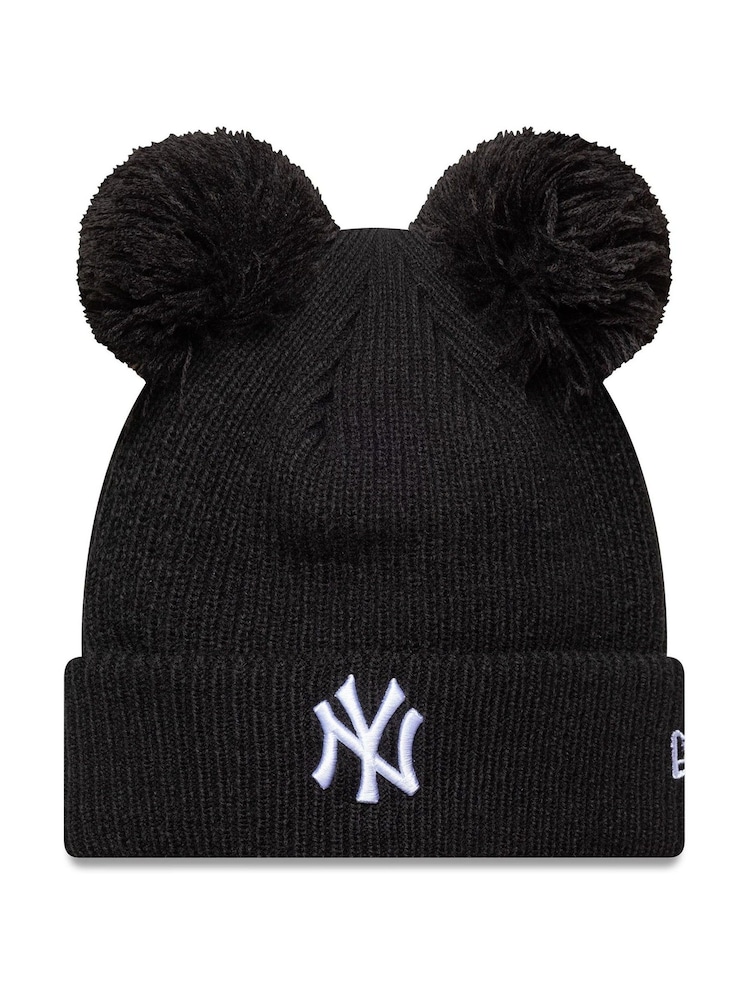 Schwarz - New Era Double Pom Knit Beanie - Bild 1 von 2