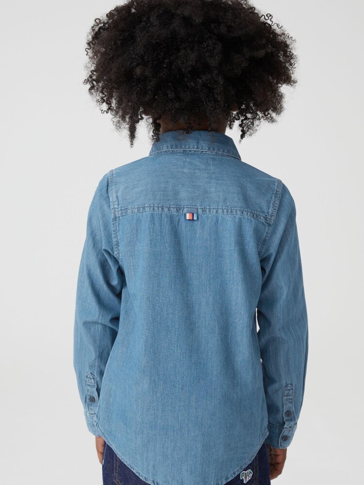 Paul Smith Junior Boys Chambray Blue Shirt - Image 2 of 8