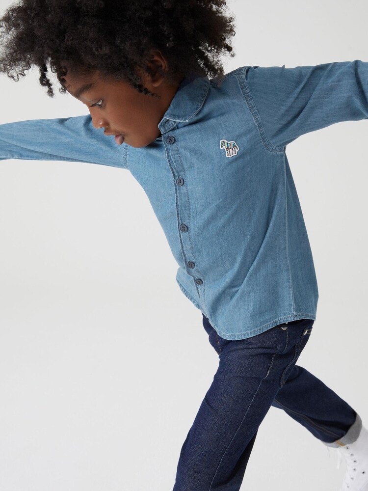 Paul Smith Junior Boys Chambray Blue Shirt - Image 3 of 8