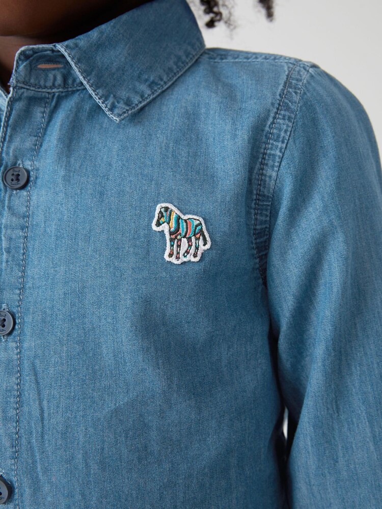 Paul Smith Junior Boys Chambray Blue Shirt - Image 4 of 8