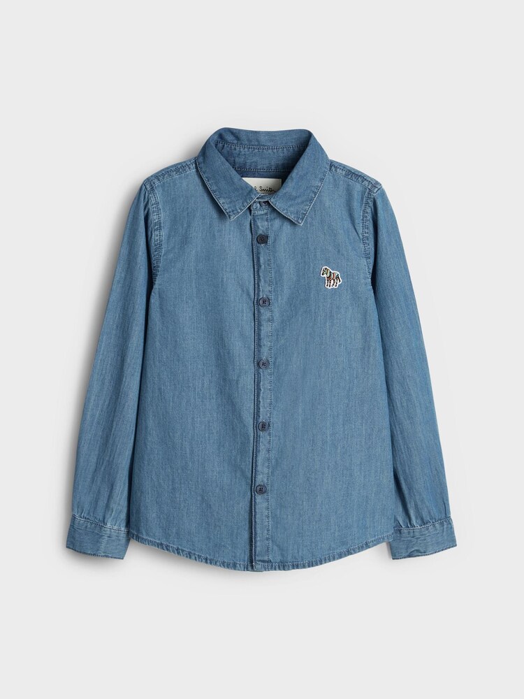 Paul Smith Junior Boys Chambray Blue Shirt - Image 5 of 8
