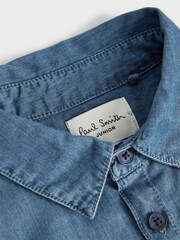 Paul Smith Junior Boys Chambray Blue Shirt - Image 7 of 8