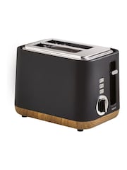Black Bronx Wood Effect 2 Slice Toaster - Image 2 of 4