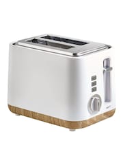 White Bronx Wood Effect 2 Slice Toaster - Image 2 of 4