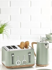Sage Green Bronx Wood Effect Kettle - Image 3 of 5