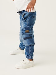 Mid Blue Denim Comfort Cargo Jeans (3mths-7yrs) - Image 2 of 5