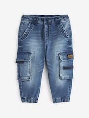 Mid Blue Denim Comfort Cargo Jeans (3mths-7yrs) - Image 4 of 5