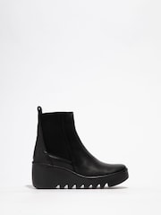 Fly London Bagu Black Wedge Boots - Image 1 of 4