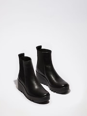 Fly London Bagu Black Wedge Boots - Image 2 of 4