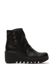 Fly London Brom Black Wedge Boots - Image 1 of 4