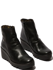 Fly London Brom Black Wedge Boots - Image 2 of 4