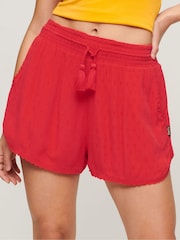Superdry Red Vintage Beach Shorts - Image 1 of 3