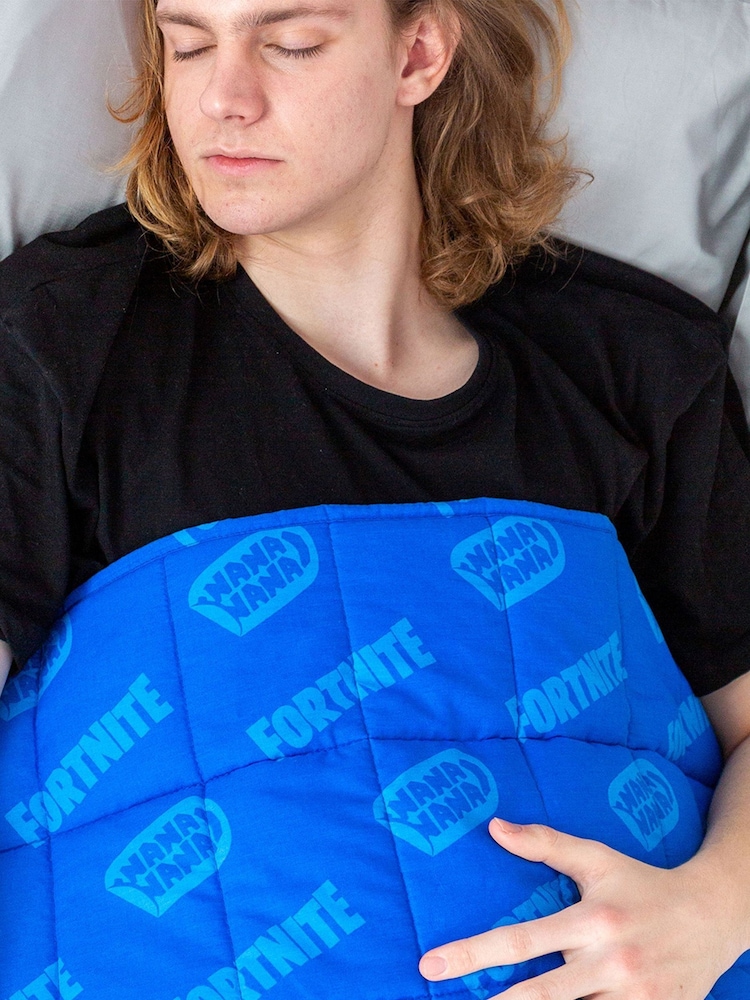 Character World Blue Fortnite Nana Weighted 100% Cotton Blanket - Image 2 of 2