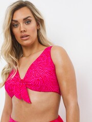 Simply Be Red/Pink Mix And Match Reversible Bikini Top - Image 1 of 1