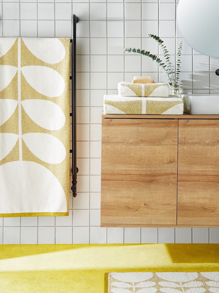 Orla Kiely Yellow Sunflower Bath Mat - Image 1 of 4 Orla Kiely Yellow Sunflower Bath Mat - Image 1 of 4