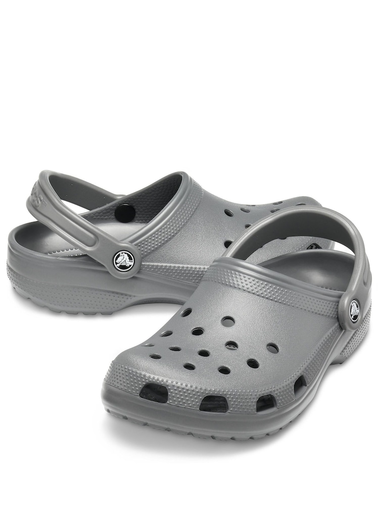 Crocs Grey Adults Classic Clogs - Image 5 of 11