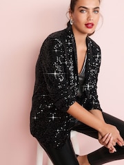 Black Sequin Blazer - Image 1 of 4