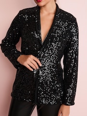Black Sequin Blazer - Image 2 of 4