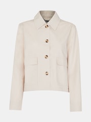 Whistles Cream 100% Cotton Marie Casual Jacket - Image 5 of 5