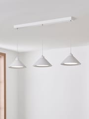 Jasper Conran London White 3 Light Triangle Pendant Ceiling Light With Diffuser - Image 1 of 1