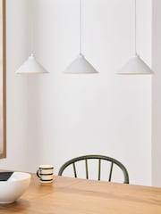 Jasper Conran London White 3 Light Triangle Pendant Ceiling Light With Diffuser - Image 3 of 8