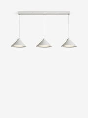Jasper Conran London White 3 Light Triangle Pendant Ceiling Light With Diffuser - Image 7 of 8