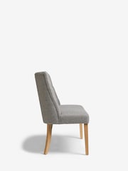 Chunky Weave Mid Grey Wolton Collection Luxe High Back Button Dining Bench - Image 4 of 8
