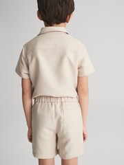 Piatră - Pantaloni scurți texturați din amestec de in Reiss Payne - Imaginea 3 din 4