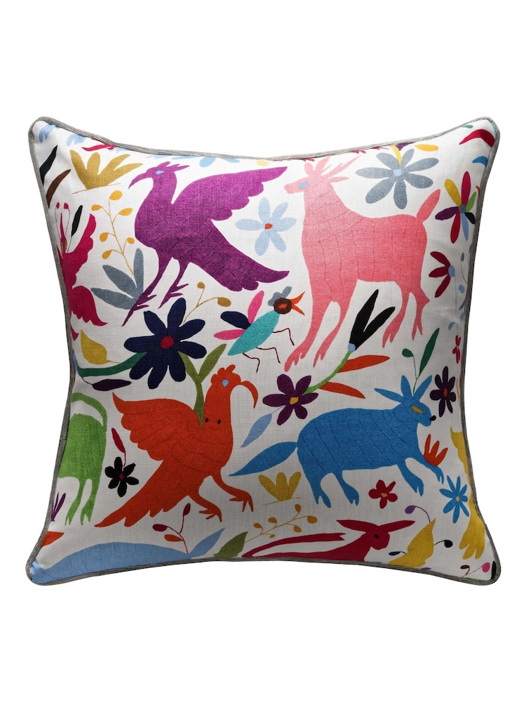 Andrew Martin Pink Luxury Tiki Tiki Cushion - Image 1 of 2