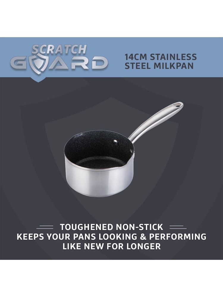 Prestige Silver Scratch Guard Stainless Steel Non-Stick 14cm Milk Pan - Image 2 of 4