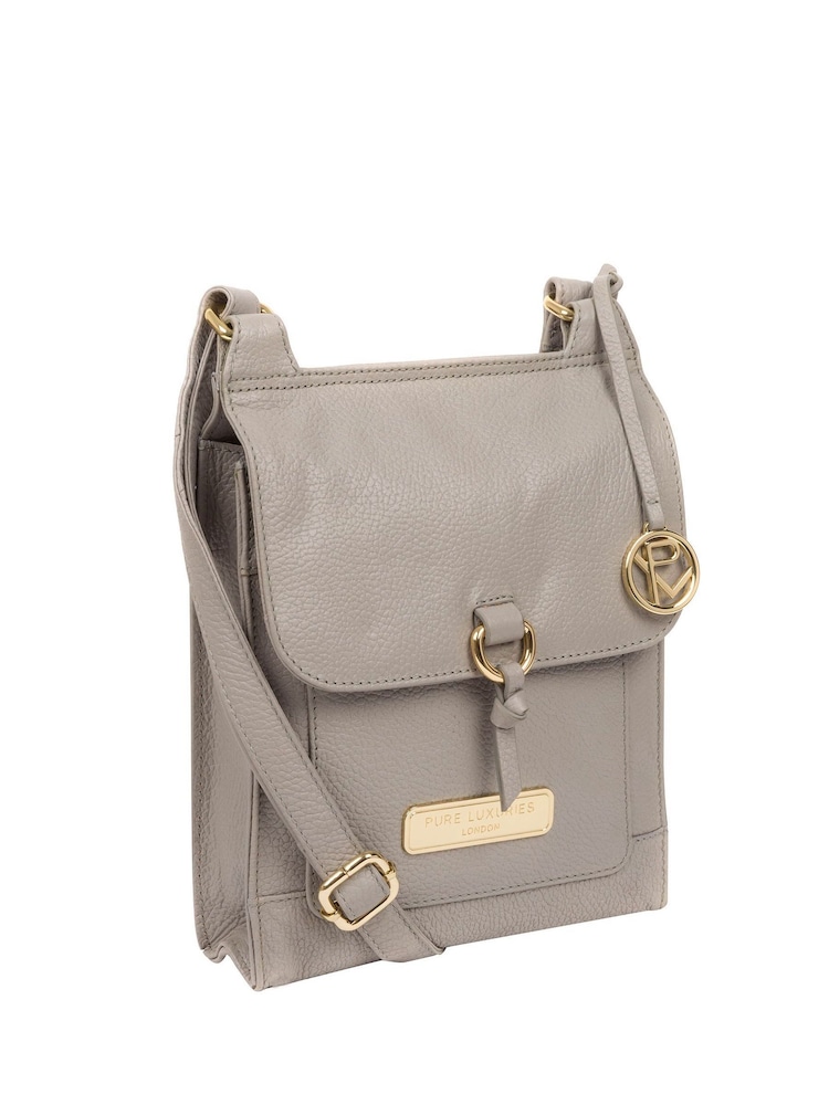 Pure Luxuries London Naomi Leather Cross-Body 100% Cotton Bag - Image 2 of 5