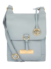 Pure Luxuries London Naomi Leather Cross-Body 100% Cotton Bag - Image 1 of 5