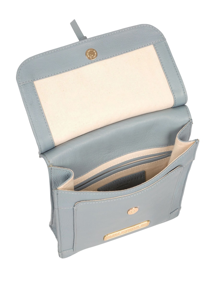 Pure Luxuries London Naomi Leather Cross-Body 100% Cotton Bag - Image 3 of 5