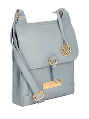 Pure Luxuries London Naomi Leather Cross-Body 100% Cotton Bag - Image 4 of 5