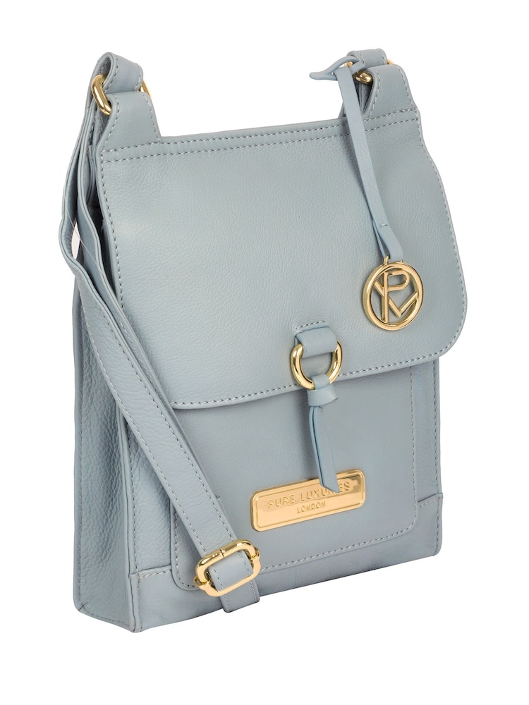 Pure Luxuries London Naomi Leather Cross-Body 100% Cotton Bag - Image 4 of 5