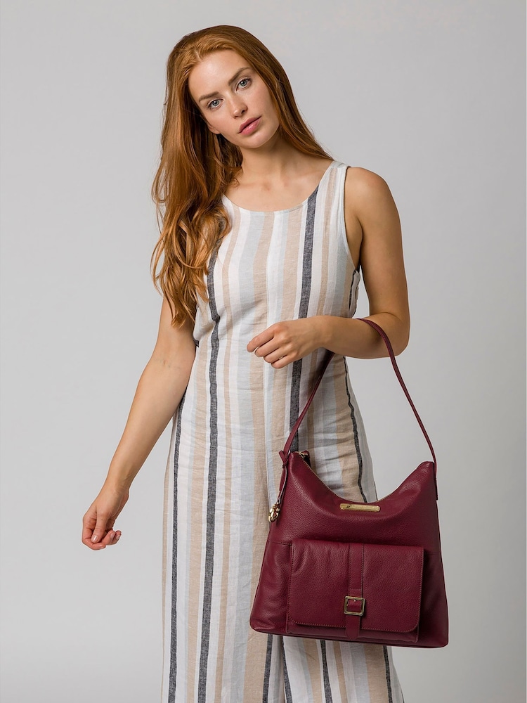 Pure Luxuries London Imogen Leather 100% Cotton Shoulder Bag - Image 5 of 5
