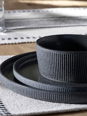 12 Piece Charcoal Grey Stamford Dinner Set - Image 4 of 6