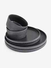 12 Piece Charcoal Grey Stamford Dinner Set - Image 6 of 6