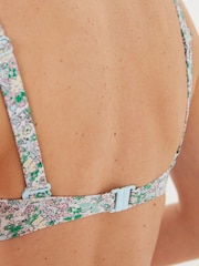 FatFace Green Daisy Field Twist Bikini Top - Image 3 of 4